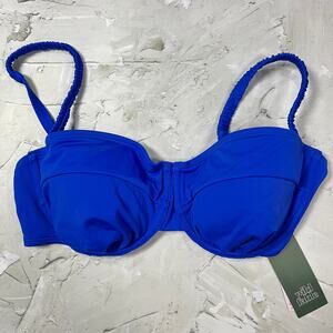 NEW Wild Fable Blue Underwire Bikini Top XL 16 Scrunch Strap Swim Top Target